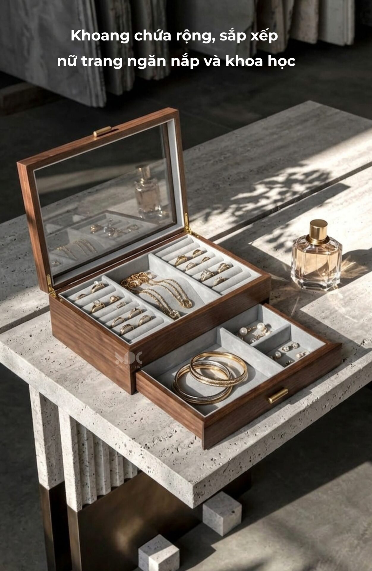 hộp đựng đồng hồ và nữ trang bằng gỗ