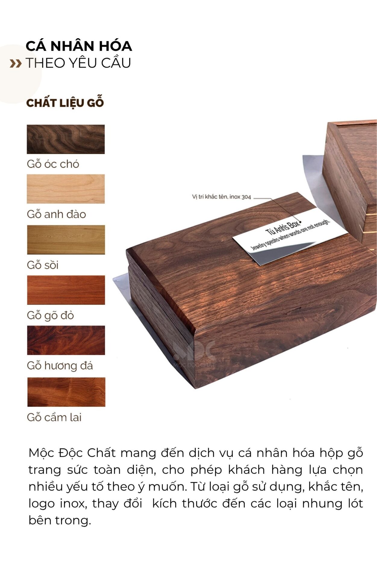 hộp đựng trang sức bằng gỗ cao cấp