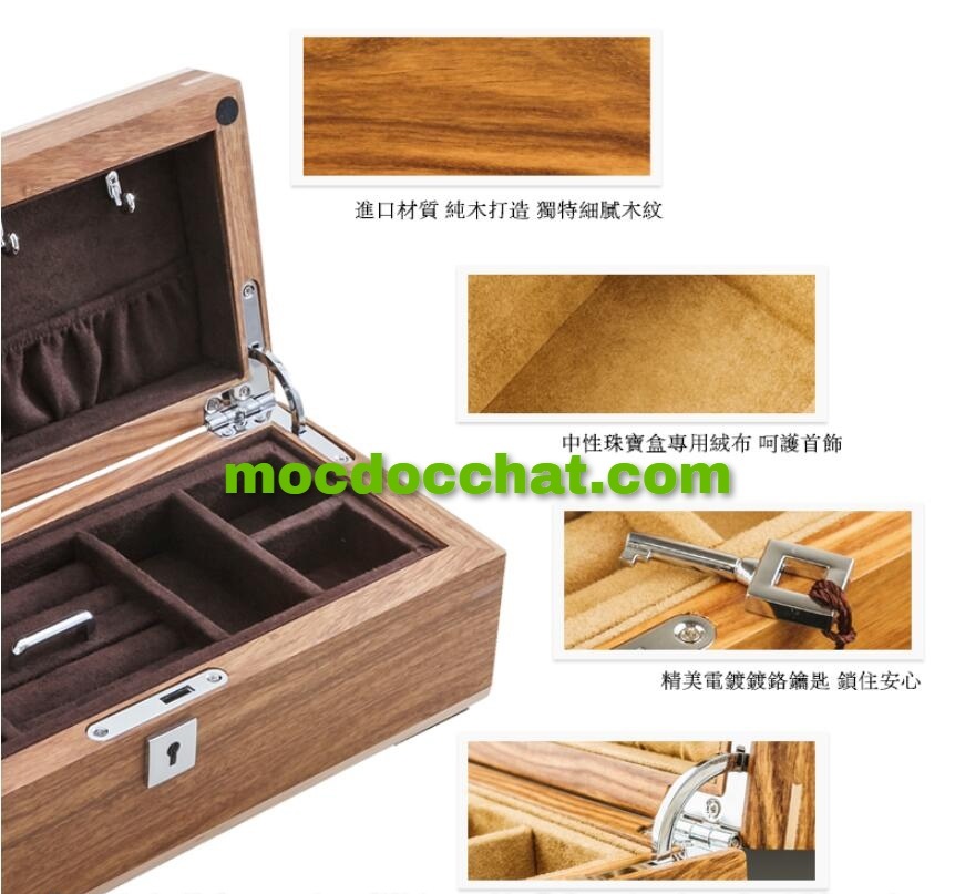 Hộp đựng trang sức bằng gỗ có khóa