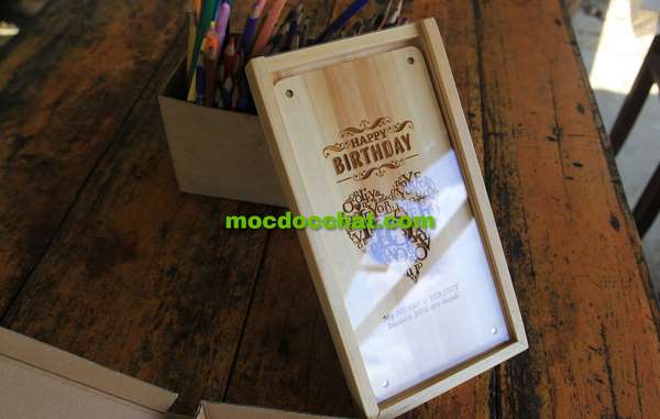 thiệp sinh nhật người yêu bằng gỗ