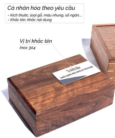 hộp đựng trang sức bằng gỗ óc chó cao cấp