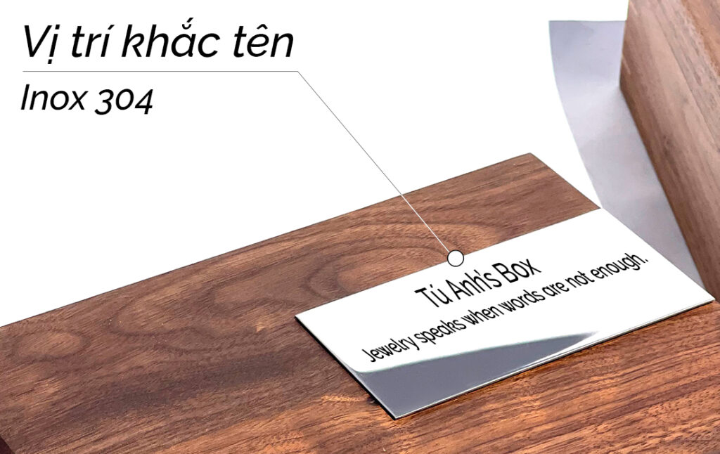 Hộp đựng trang sức bằng gỗ, khắc tên theo yêu cầu