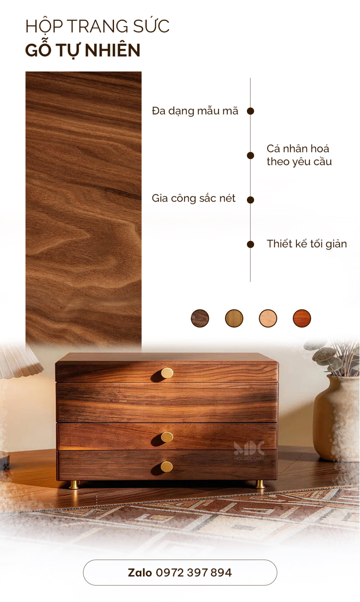 hộp đựng trang sức bằng gỗ