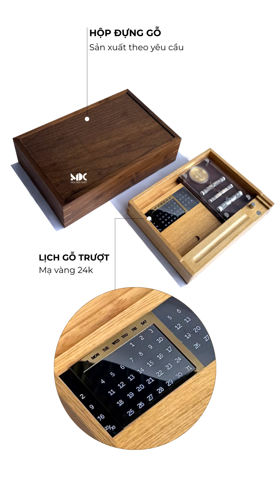 lịch gỗ theo yêu cầu
